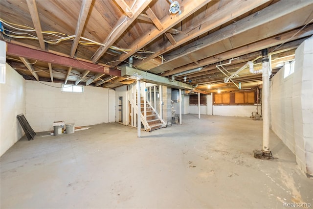 20258 Caldwell St, Detroit, MI 48234 - below grade area with stairs and concrete block wall
