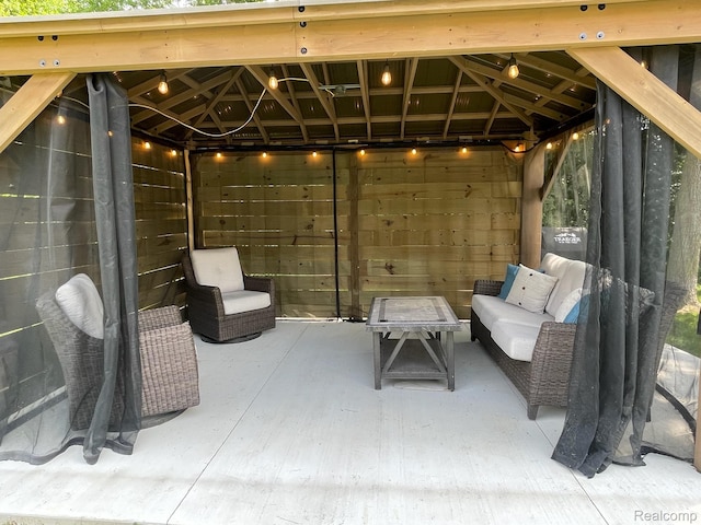 21150 E Chigwidden St, Northville, MI 48167 - view of patio / terrace with a gazebo and an outdoor living space