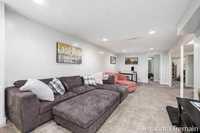1602 4th St NW, Grand Rapids, MI 49504 - living area featuring recessed lighting and light colored carpet
