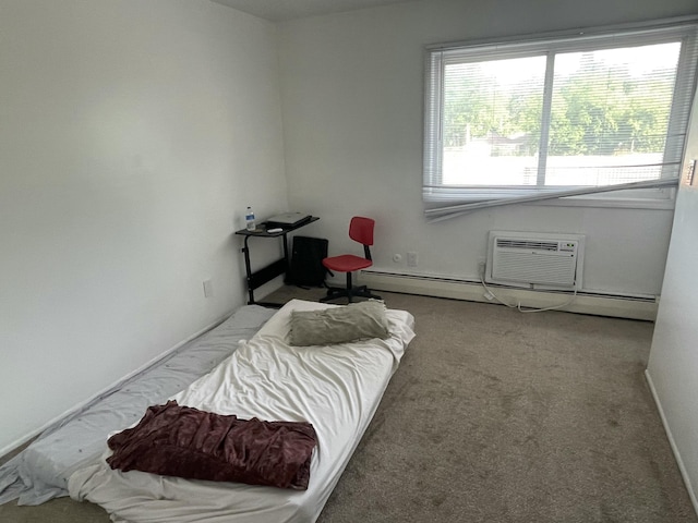 31831 Grand River Ave Unit 96, Farmington, MI 48336 - carpeted bedroom featuring baseboard heating and a wall mounted AC