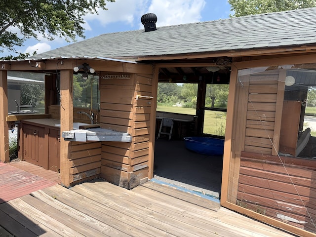 801 S 1st St, Buckley, MI 49620 - wooden terrace featuring a gazebo