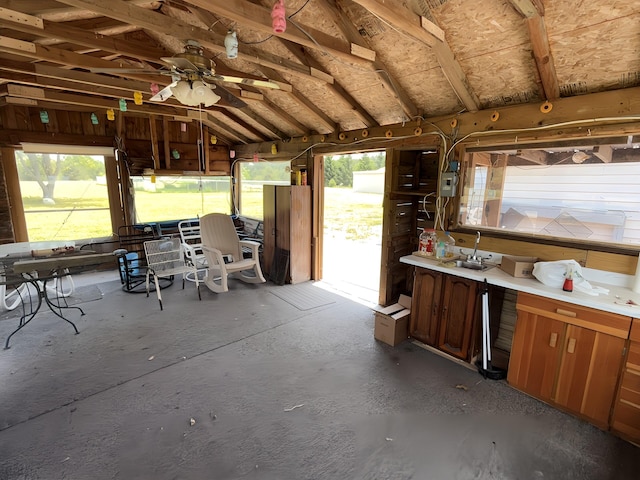 801 S 1st St, Buckley, MI 49620 - view of patio / terrace with ceiling fan and a sink