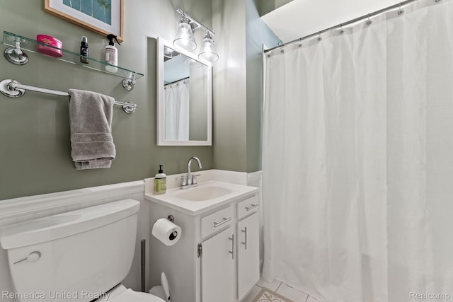 535 S Edison Ave, Royal Oak, MI 48067 - full bathroom with vanity, tile patterned floors, and curtained shower