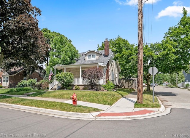 535 S Edison Ave, Royal Oak, MI 48067 - view of front facade featuring a porch and a chimney