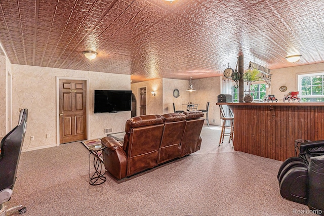 6155 Carey Rd, Commerce Twp, MI 48382 - cinema room with a bar and an ornate ceiling