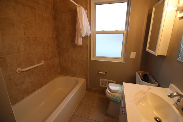 3816 Pokley Ct, Sterling Heights, MI 48310 - full bathroom with tile patterned flooring, vanity, and shower / tub combo with curtain