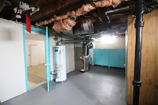 573 Leblanc St, Lincoln Park, MI 48146 - unfinished basement with water heater and heating unit