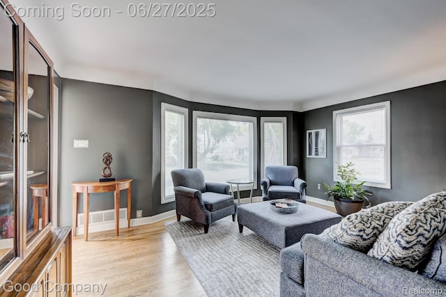 2861 Sunnyknoll Ave, Berkley, MI 48072 - living area featuring light wood-style floors and baseboards