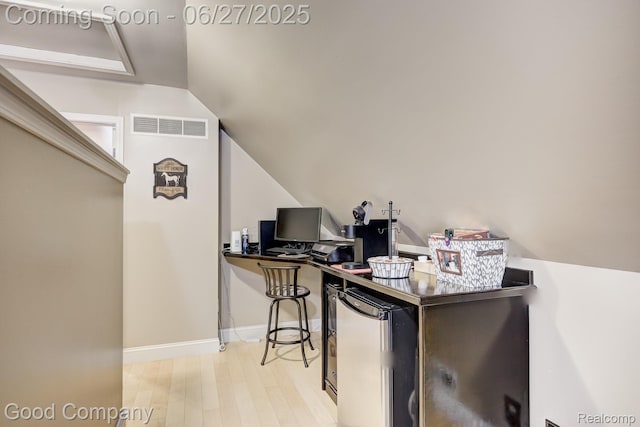 2861 Sunnyknoll Ave, Berkley, MI 48072 - home office with vaulted ceiling and wood finished floors