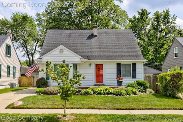 2861 Sunnyknoll Ave, Berkley, MI 48072 - view of front of home with a shingled roof, a chimney, and concrete driveway