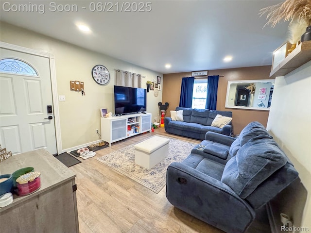 474 Argyle Cres, Milan, MI 48160 - living room featuring wood finished floors and recessed lighting