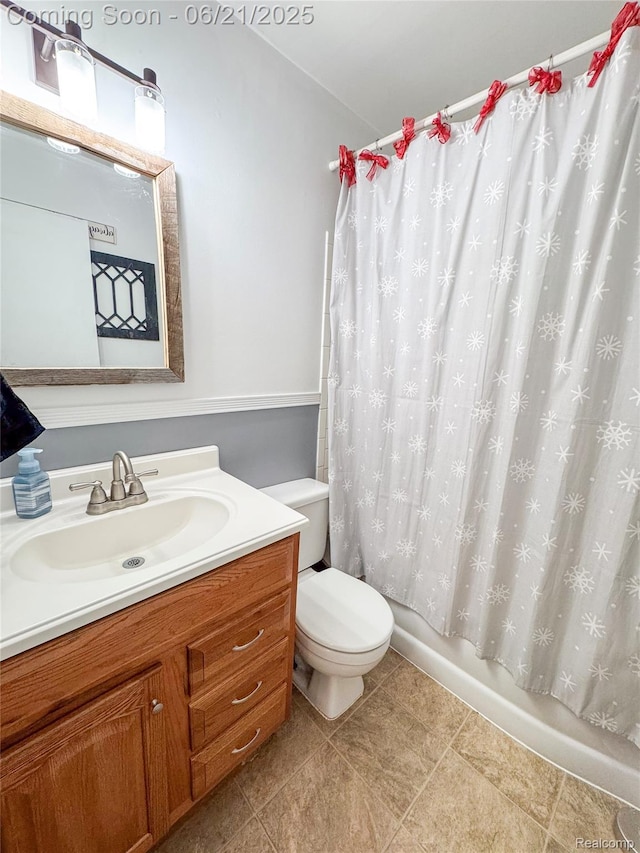 474 Argyle Cres, Milan, MI 48160 - full bathroom with vanity, shower / bath combo, and tile patterned flooring