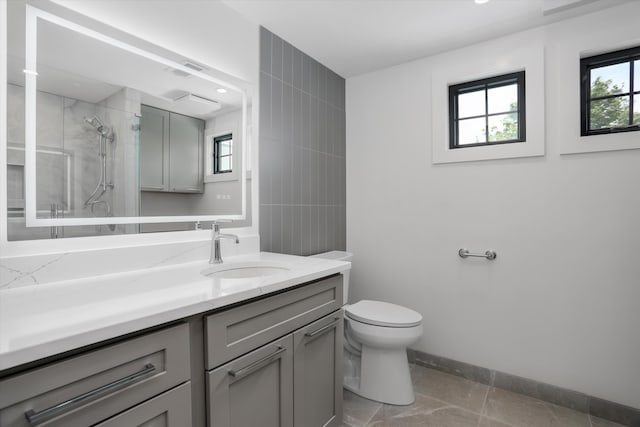 7280 Austin Rd, Saline, MI 48176 - bathroom featuring vanity and a shower with shower door