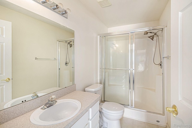 6438 Club Ct W, Grand Blanc, MI 48439 - bathroom featuring a shower stall, vanity, and tile patterned floors