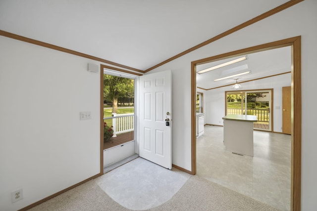 3280 Carlton Blvd, Jackson, MI 49203 - entrance foyer with vaulted ceiling, plenty of natural light, and crown molding