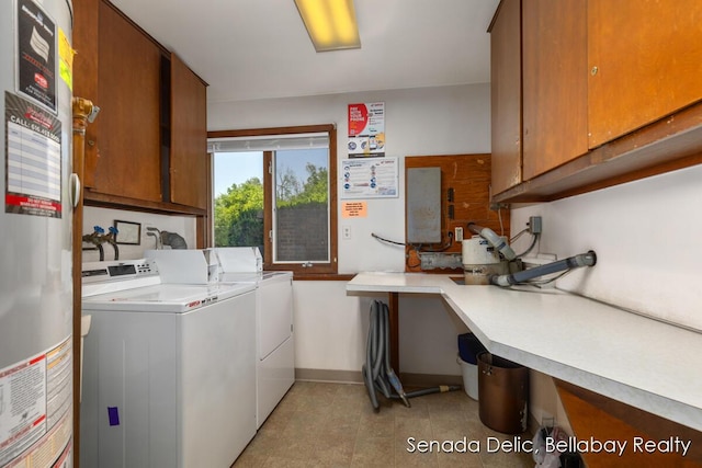 2623 Ridgecroft Dr SE Unit 301, Grand Rapids, MI 49546 - washroom featuring cabinet space, washer and clothes dryer, gas water heater, and a desk