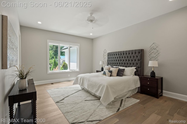 32575 Romsey Rd, Franklin, MI 48025 - bedroom with wood finished floors, recessed lighting, and ceiling fan