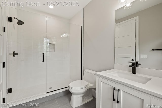 32575 Romsey Rd, Franklin, MI 48025 - bathroom with vanity, a shower stall, and tile patterned flooring