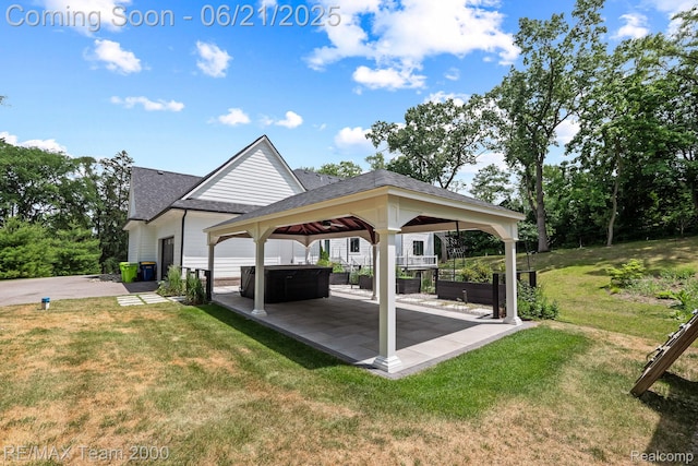 32575 Romsey Rd, Franklin, MI 48025 - view of grassy yard featuring a gazebo and a patio