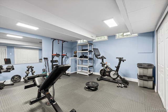 1101 Shallowdale Dr, Troy, MI 48085 - workout area featuring baseboards
