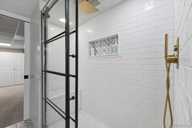 1101 Shallowdale Dr, Troy, MI 48085 - bathroom view of a tile shower