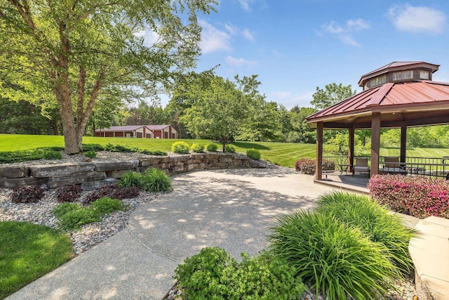 199 E Brooks Rd, Midland, MI 48640 - surrounding community with a gazebo, a lawn, and a patio