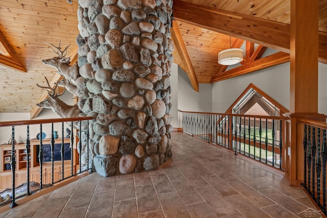199 E Brooks Rd, Midland, MI 48640 - hallway with wood ceiling