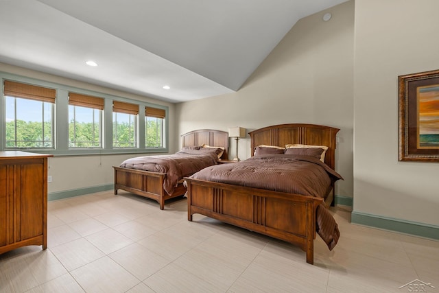 199 E Brooks Rd, Midland, MI 48640 - bedroom featuring vaulted ceiling and recessed lighting