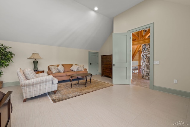 199 E Brooks Rd, Midland, MI 48640 - living room featuring vaulted ceiling