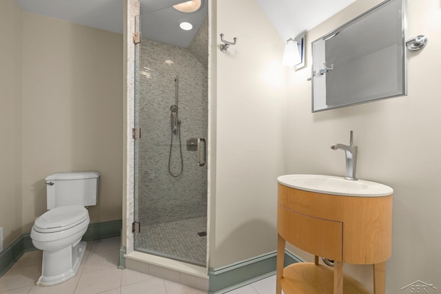 199 E Brooks Rd, Midland, MI 48640 - bathroom featuring a stall shower, vanity, and tile patterned floors