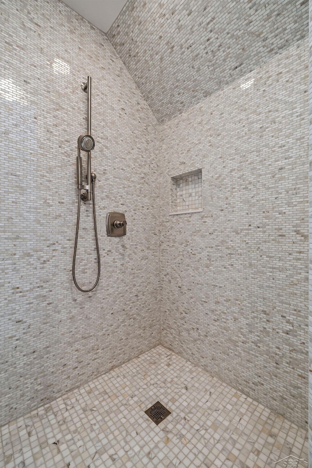 199 E Brooks Rd, Midland, MI 48640 - full bath with lofted ceiling and tiled shower