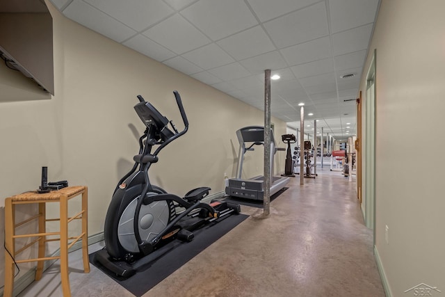 199 E Brooks Rd, Midland, MI 48640 - exercise room with a paneled ceiling and recessed lighting
