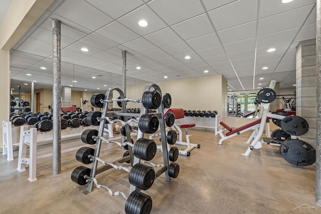 199 E Brooks Rd, Midland, MI 48640 - workout area featuring recessed lighting