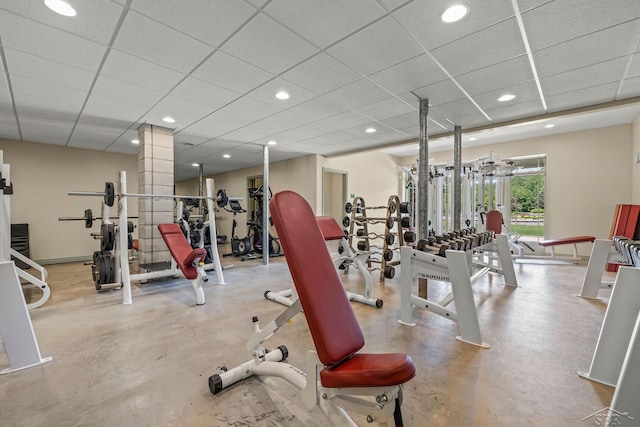 199 E Brooks Rd, Midland, MI 48640 - workout area featuring recessed lighting and a paneled ceiling