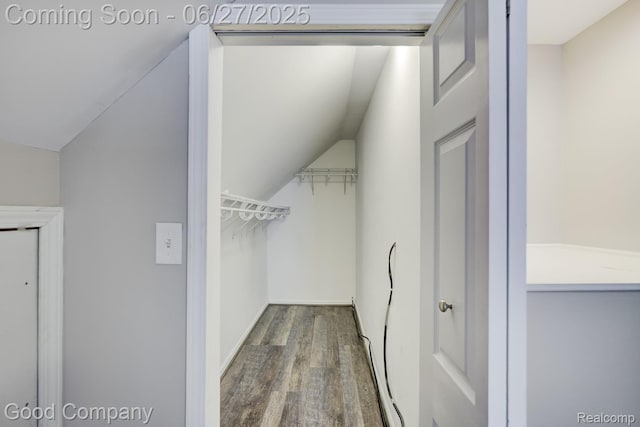830 W Hazelhurst St, Ferndale, MI 48220 - spacious closet featuring wood finished floors and vaulted ceiling