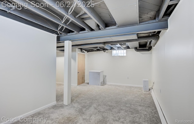 830 W Hazelhurst St, Ferndale, MI 48220 - basement with carpet floors and fridge