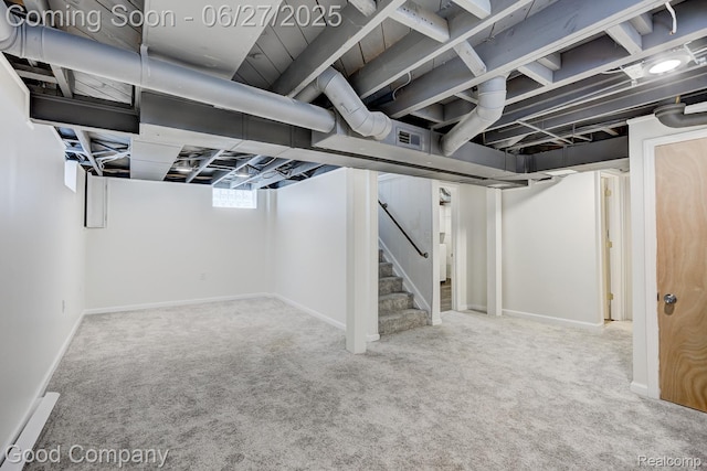 830 W Hazelhurst St, Ferndale, MI 48220 - basement with stairs and carpet floors