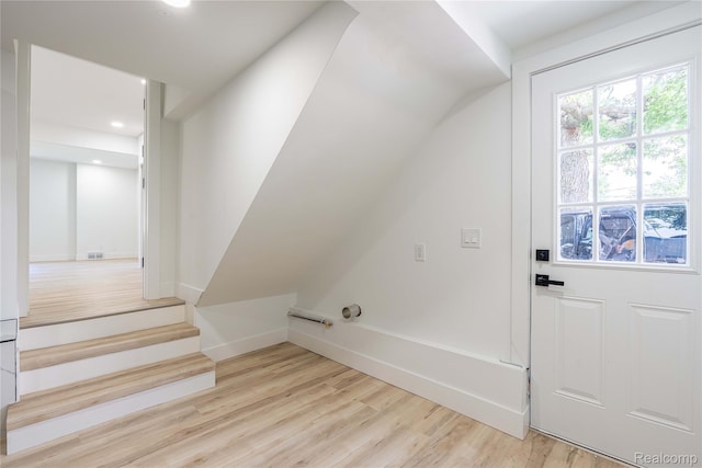 19228 Melvin St, Roseville, MI 48066 - interior space with recessed lighting, light wood-style flooring, and stairway