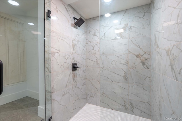 19228 Melvin St, Roseville, MI 48066 - full bathroom with tiled shower and recessed lighting