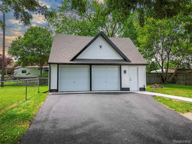 19228 Melvin St, Roseville, MI 48066 - garage at dusk with a garage