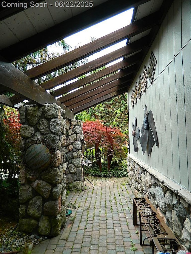 5236 Patrick Rd, West Bloomfield, MI 48322 - view of patio featuring a pergola