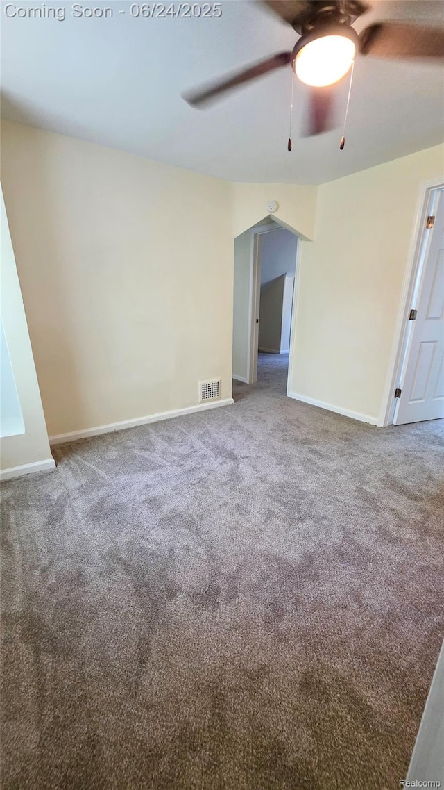 12280 Wade St, Detroit, MI 48213 - unfurnished room with a ceiling fan and carpet flooring