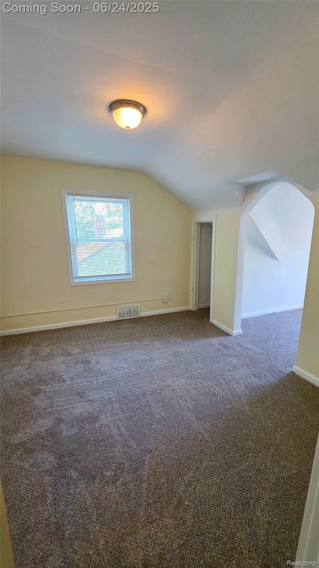 12280 Wade St, Detroit, MI 48213 - unfurnished room with vaulted ceiling and carpet floors