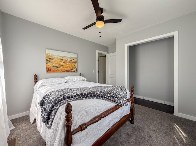 56570 Warren Dr, Dowagiac, MI 49047 - carpeted bedroom featuring baseboards and a ceiling fan