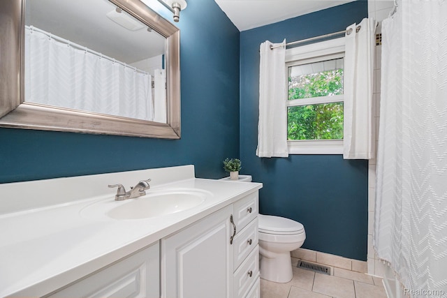 5369 Old Franklin Rd, Grand Blanc, MI 48439 - bathroom with vanity, tile patterned flooring, and curtained shower