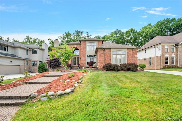 6280 Branford Dr, West Bloomfield, MI 48322 - view of front of property with a front lawn and brick siding