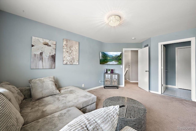 6280 Branford Dr, West Bloomfield, MI 48322 - living area with carpet flooring and baseboards