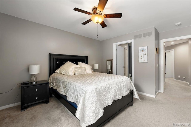 6280 Branford Dr, West Bloomfield, MI 48322 - bedroom with light colored carpet and a ceiling fan