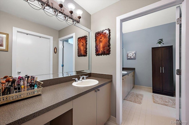 6280 Branford Dr, West Bloomfield, MI 48322 - full bathroom with vanity and tile patterned flooring