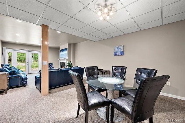6280 Branford Dr, West Bloomfield, MI 48322 - dining space with carpet and a paneled ceiling
